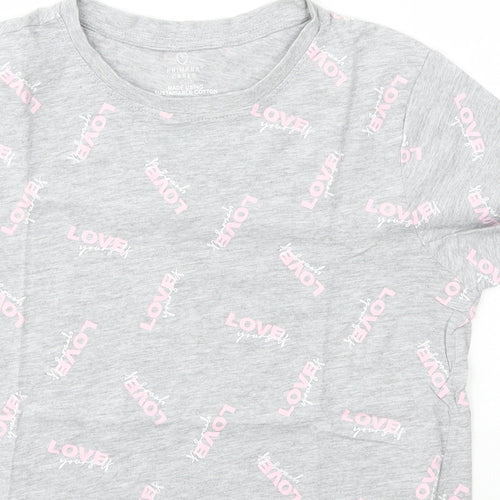 Primark Womens Grey  Cotton Basic T-Shirt Size XS Crew Neck