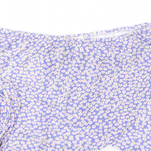 Pull&Bear Womens Purple Floral Polyester Wrap Skirt Size XS   Magnetic