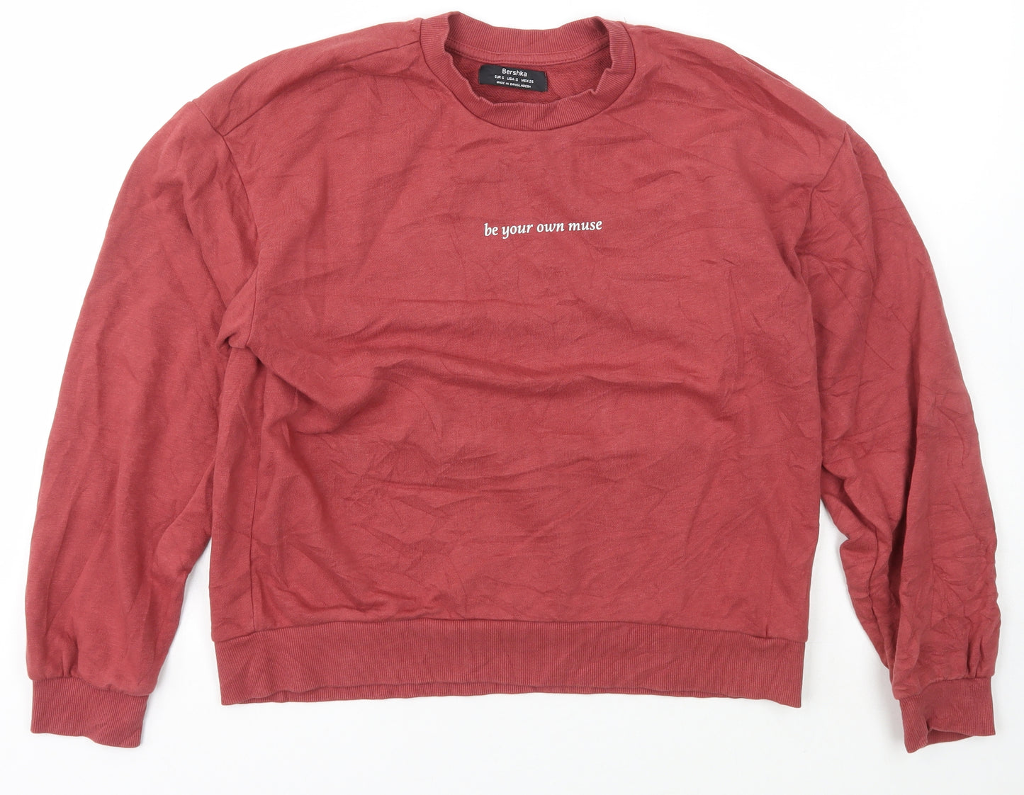 Bershka Womens Purple  Cotton Pullover Sweatshirt Size S  Pullover
