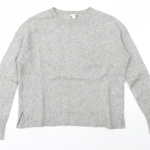 Gap Womens Grey Crew Neck  Nylon Pullover Jumper Size S