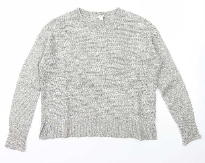 Gap Womens Grey Crew Neck  Nylon Pullover Jumper Size S