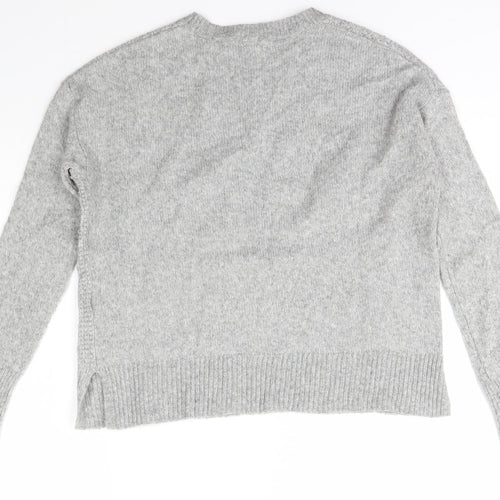 Gap Womens Grey Crew Neck  Nylon Pullover Jumper Size S