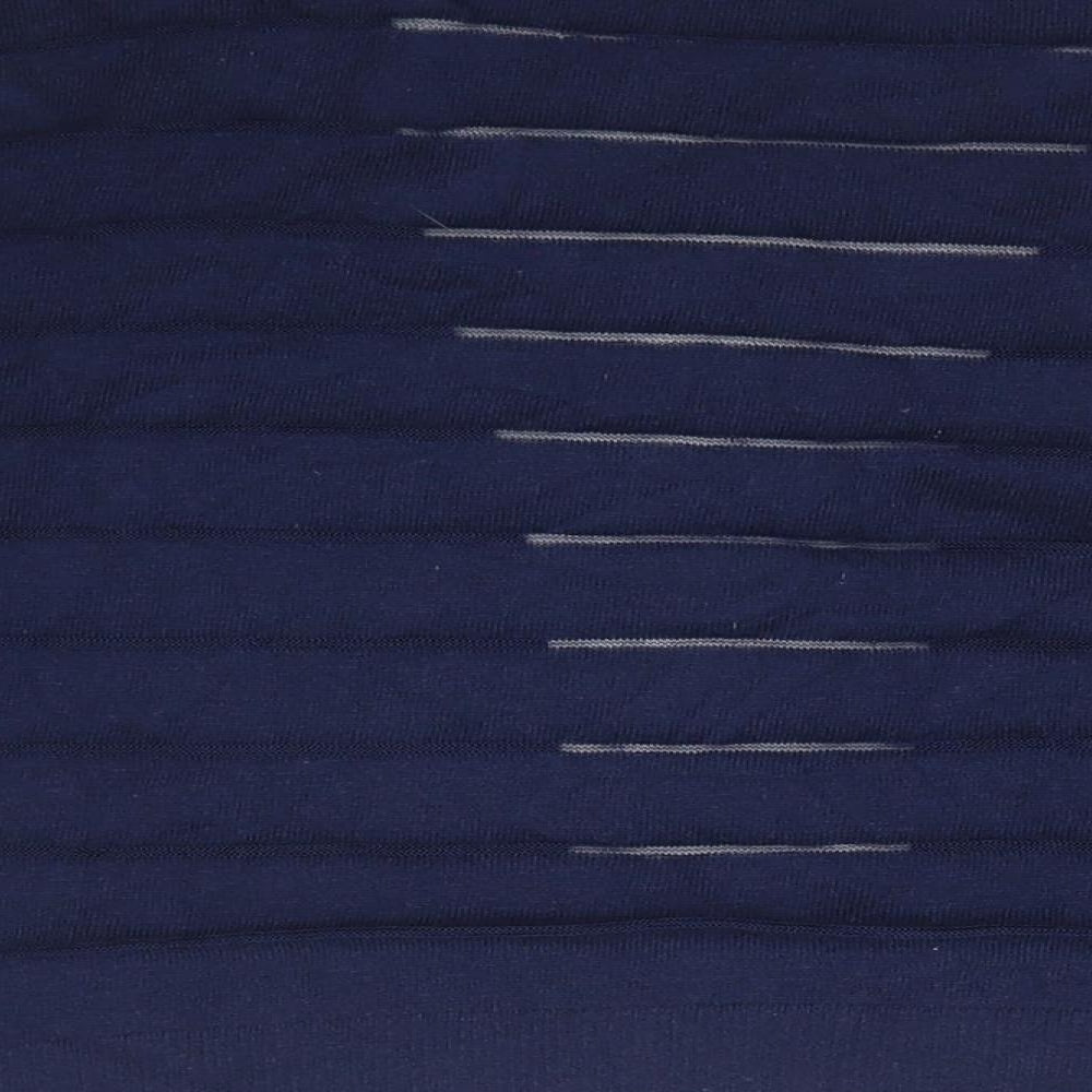 TU Womens Blue Collared Striped Cotton Cardigan Jumper Size 10