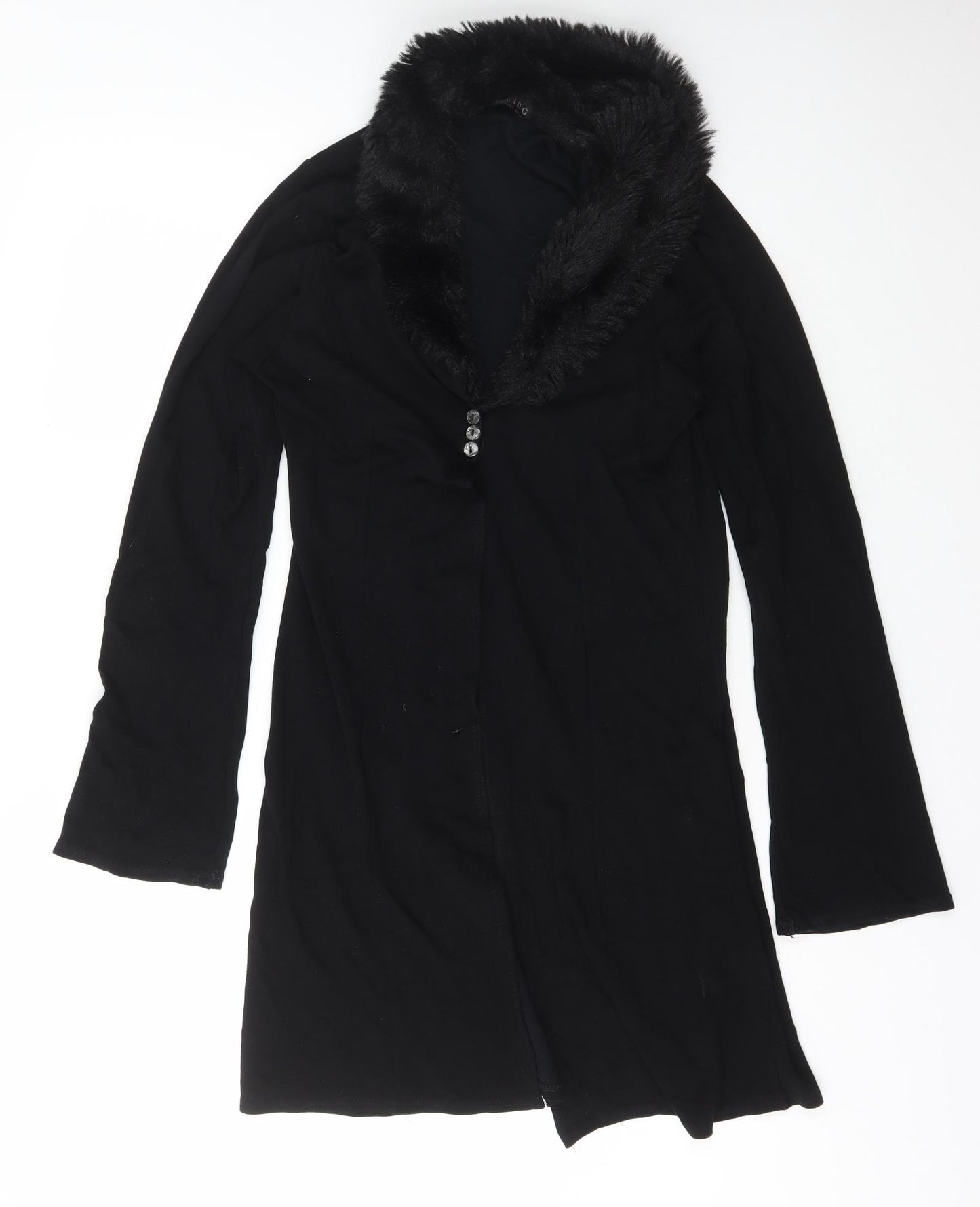Great Feeling Womens Black V-Neck  Viscose Cardigan Jumper Size 10