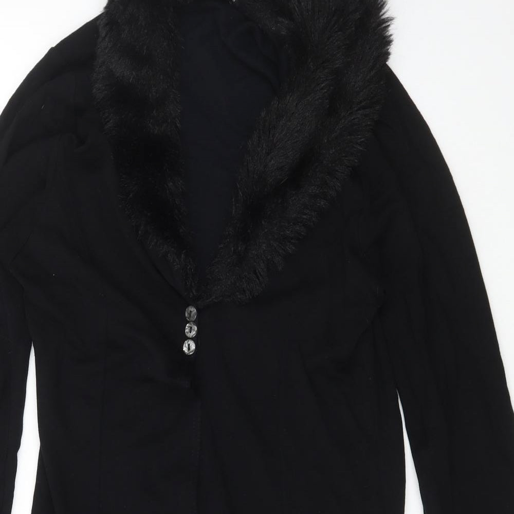 Great Feeling Womens Black V-Neck  Viscose Cardigan Jumper Size 10
