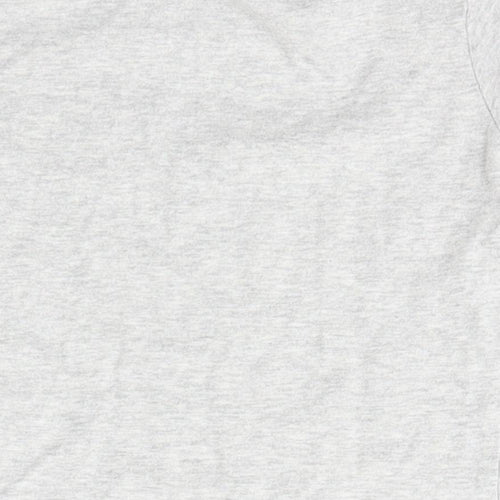George Boys Grey  Cotton Basic T-Shirt Size 12 Months Crew Neck Snap