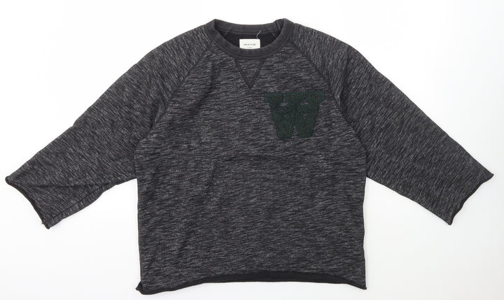 Wood Wood Womens Grey Crew Neck  Cotton Pullover Jumper Size XS
