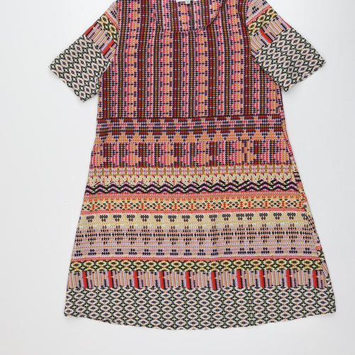 Glamorous Womens Multicoloured Fair Isle Polyester A-Line  Size XS  Round Neck