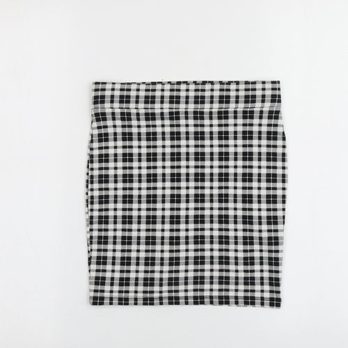 New Look Girls Black Plaid Cotton A-Line Skirt Size 10-11 Years  Regular