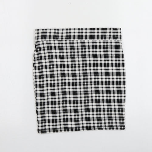 New Look Girls Black Plaid Cotton A-Line Skirt Size 10-11 Years  Regular