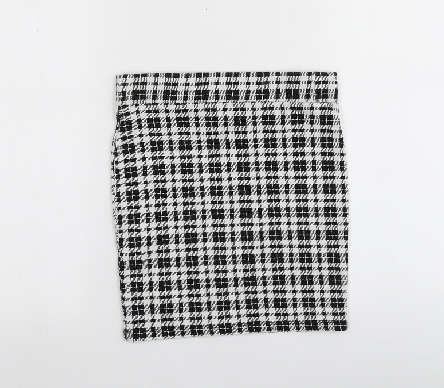 New Look Girls Black Plaid Cotton A-Line Skirt Size 10-11 Years  Regular
