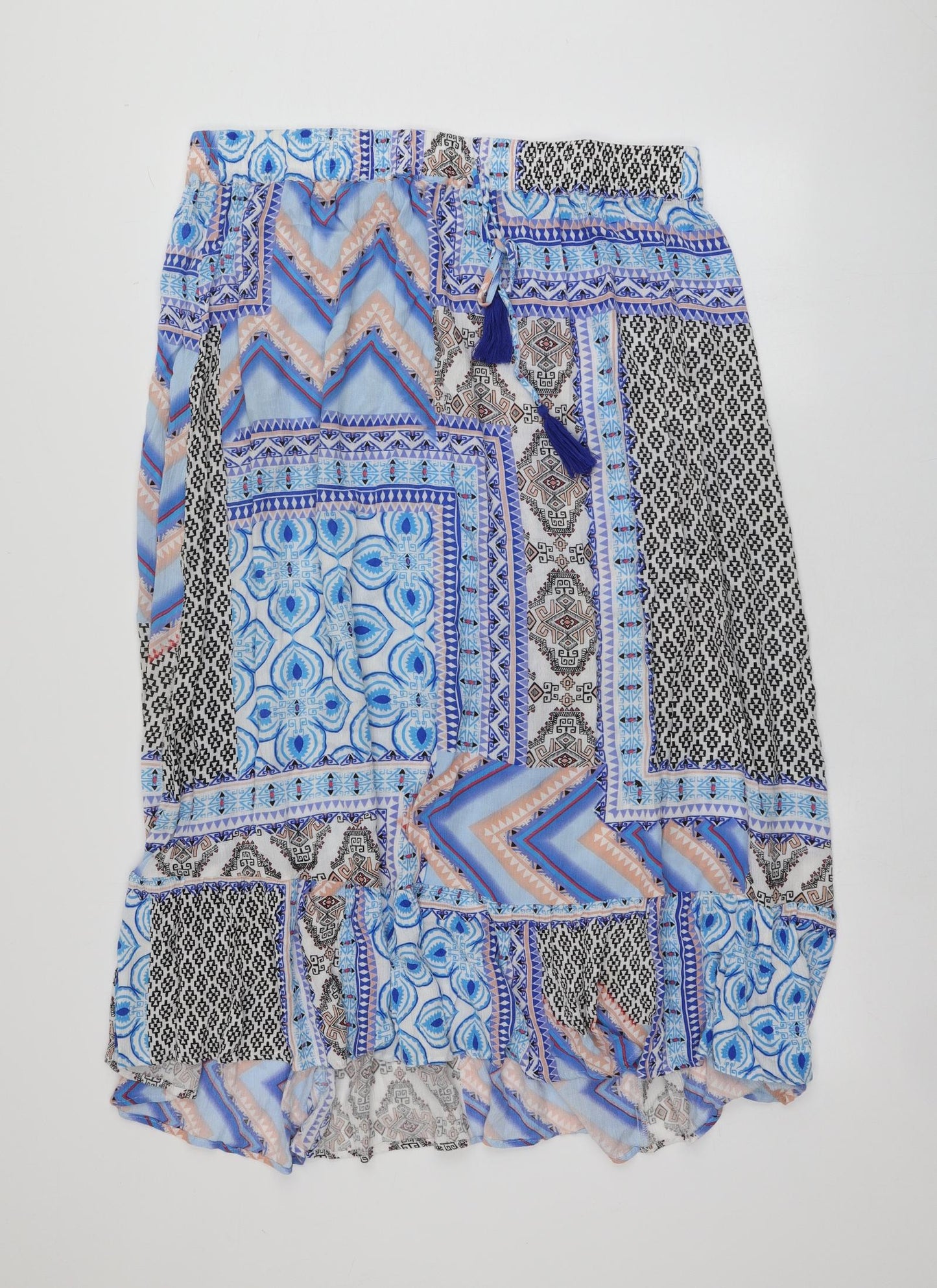 Katies Womens Multicoloured Geometric Viscose A-Line Skirt Size 18