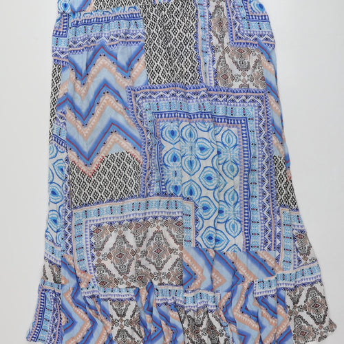 Katies Womens Multicoloured Geometric Viscose A-Line Skirt Size 18