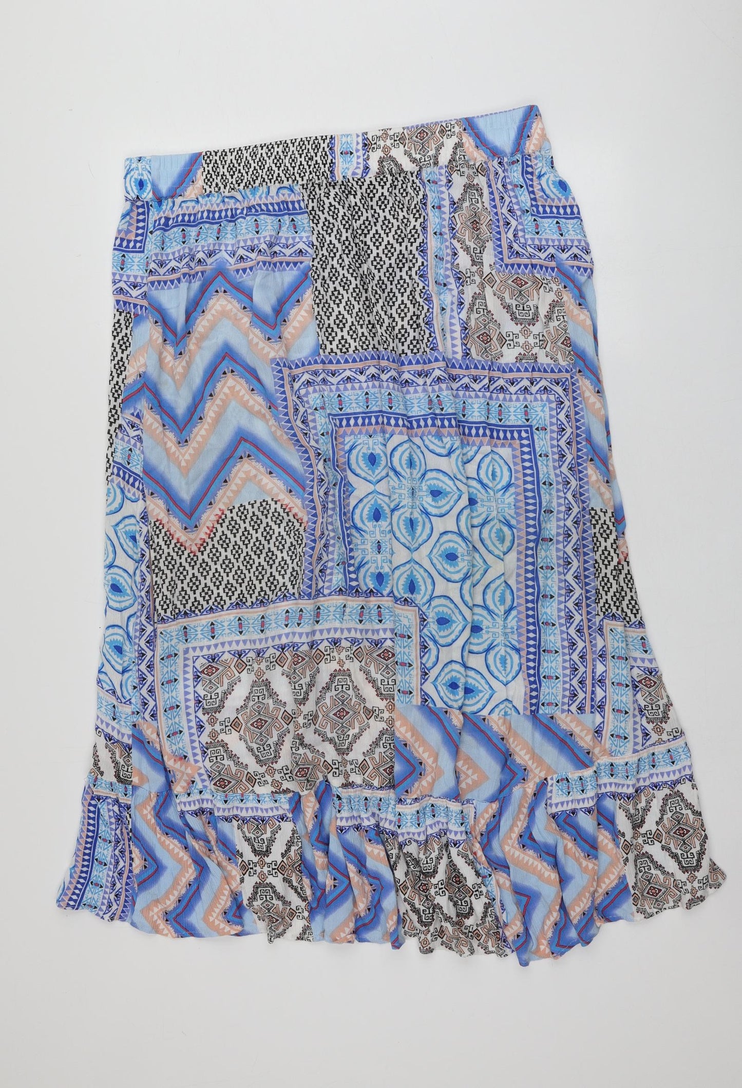 Katies Womens Multicoloured Geometric Viscose A-Line Skirt Size 18