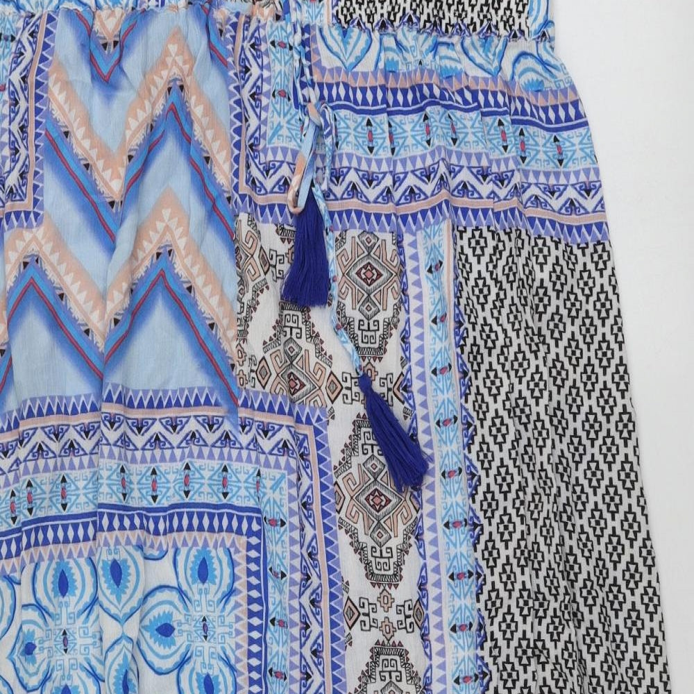 Katies Womens Multicoloured Geometric Viscose A-Line Skirt Size 18