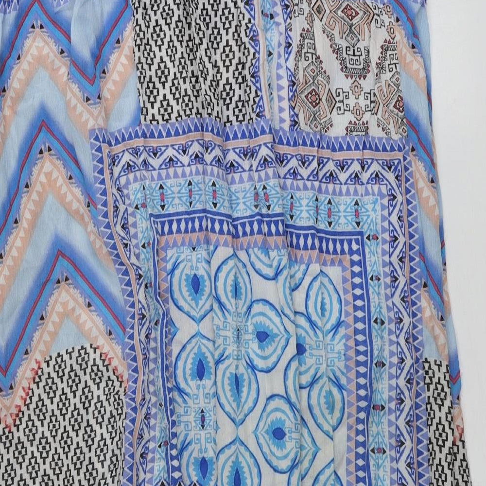 Katies Womens Multicoloured Geometric Viscose A-Line Skirt Size 18