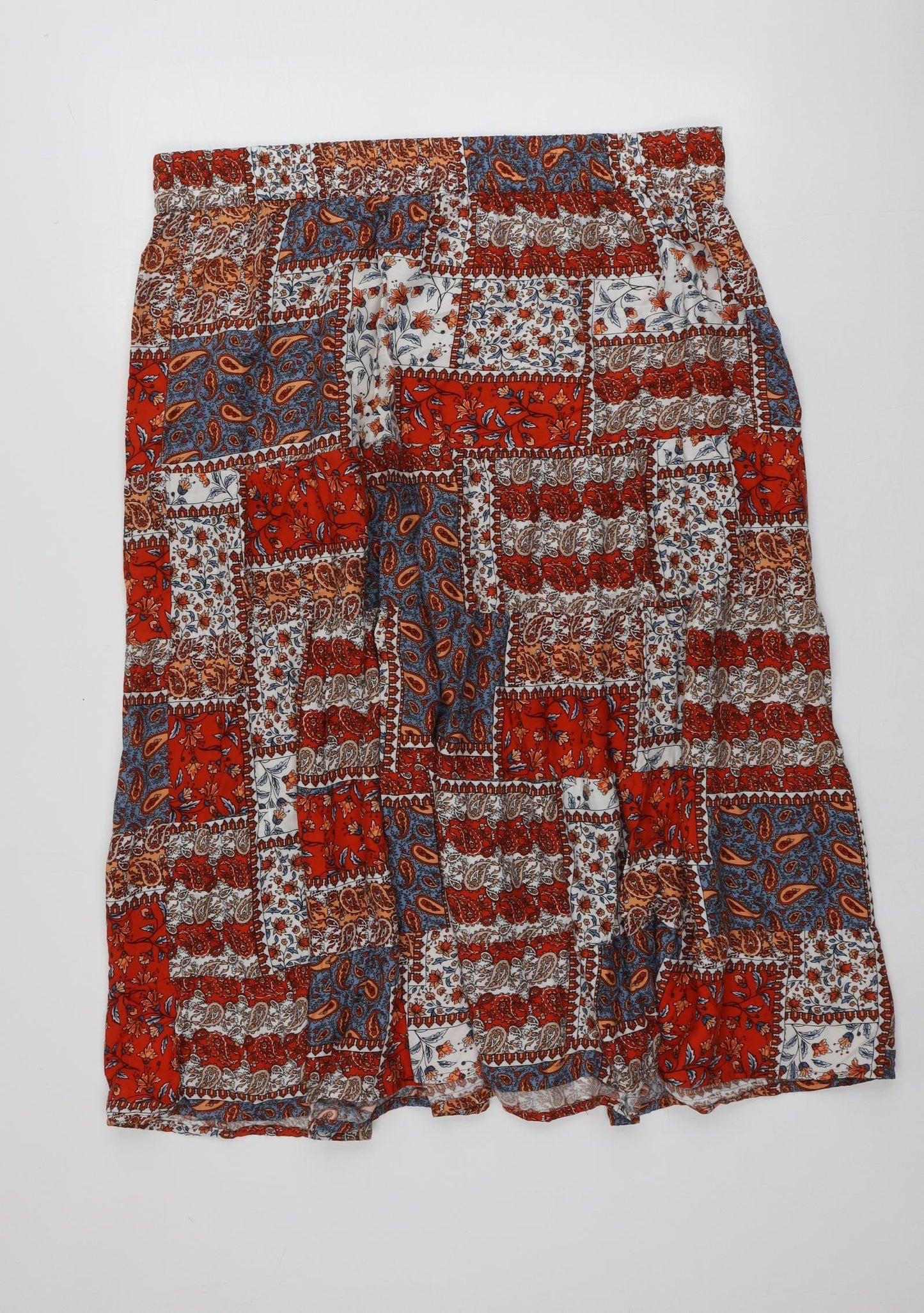 Katies Womens Multicoloured Fair Isle Viscose A-Line Skirt Size 18