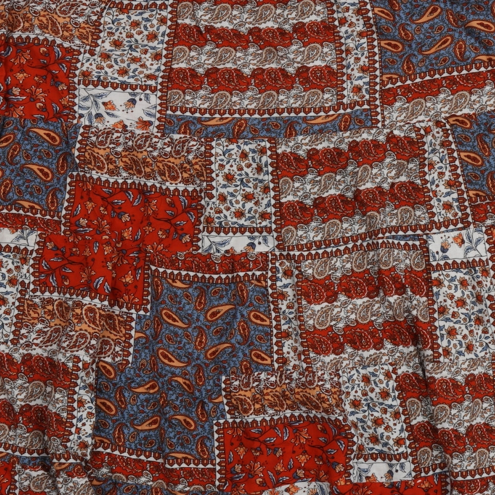 Katies Womens Multicoloured Fair Isle Viscose A-Line Skirt Size 18