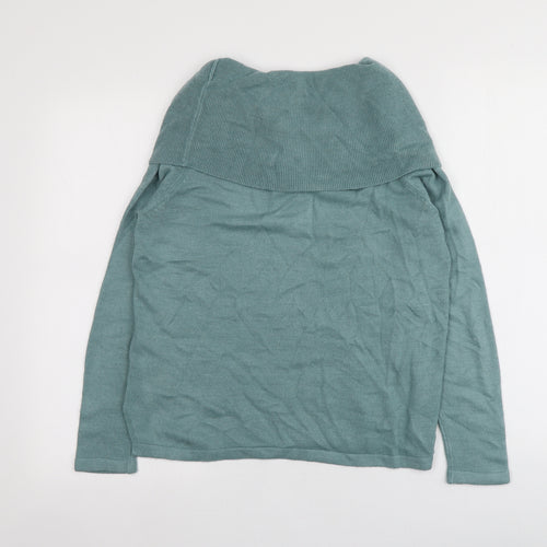 M&S Womens Blue Roll Neck  Acrylic Pullover Jumper Size 12