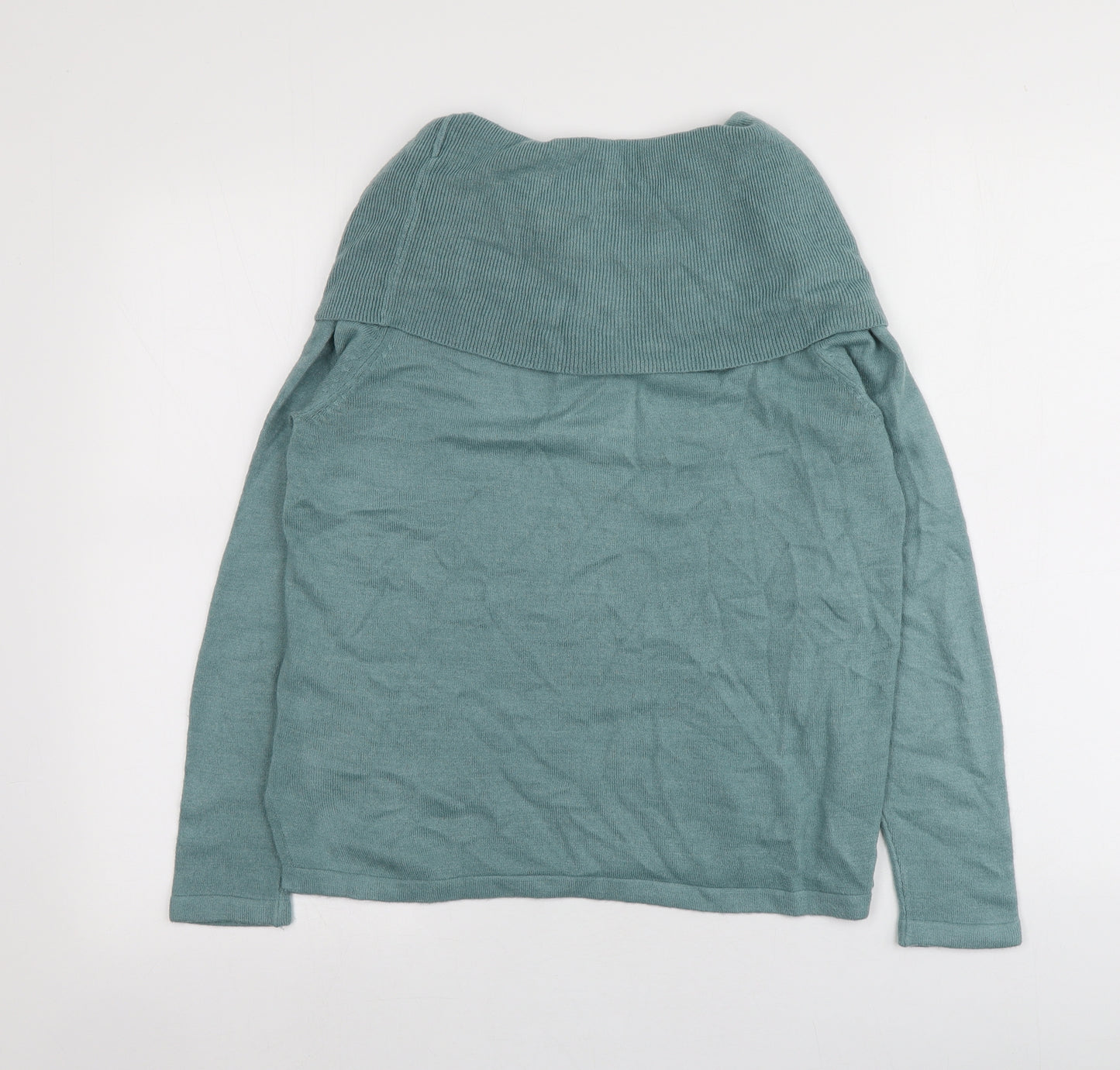 M&S Womens Blue Roll Neck  Acrylic Pullover Jumper Size 12