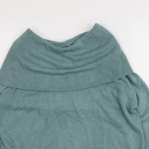 M&S Womens Blue Roll Neck  Acrylic Pullover Jumper Size 12