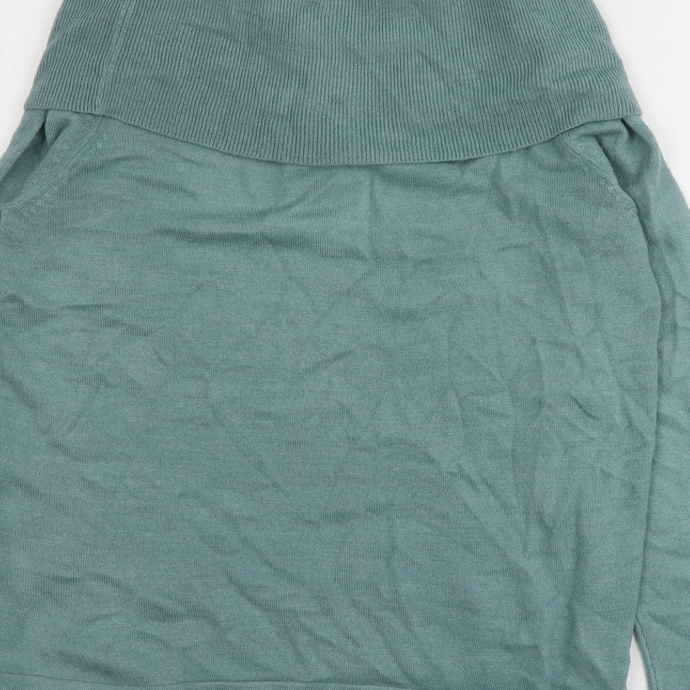 M&S Womens Blue Roll Neck  Acrylic Pullover Jumper Size 12