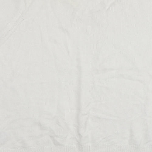 EWM Womens Ivory Round Neck  100% Cotton Pullover Jumper Size M