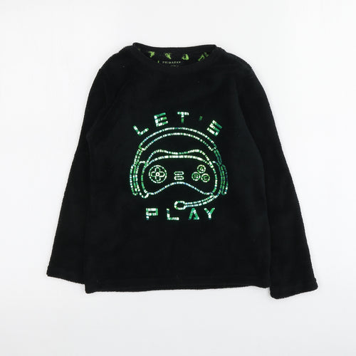 Primark Boys Black Geometric 100% Polyester Pullover Sweatshirt Size 7-8 Years