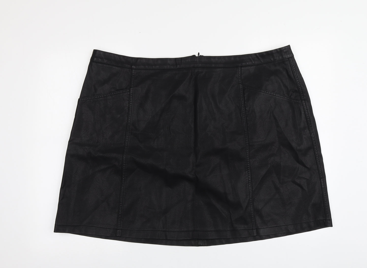 New Look Womens Black  Polyester A-Line Skirt Size 24