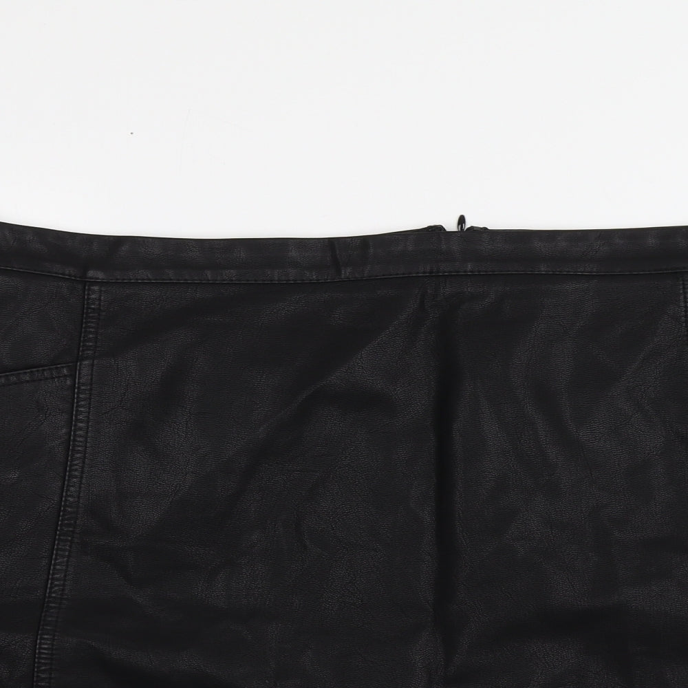 New Look Womens Black  Polyester A-Line Skirt Size 24