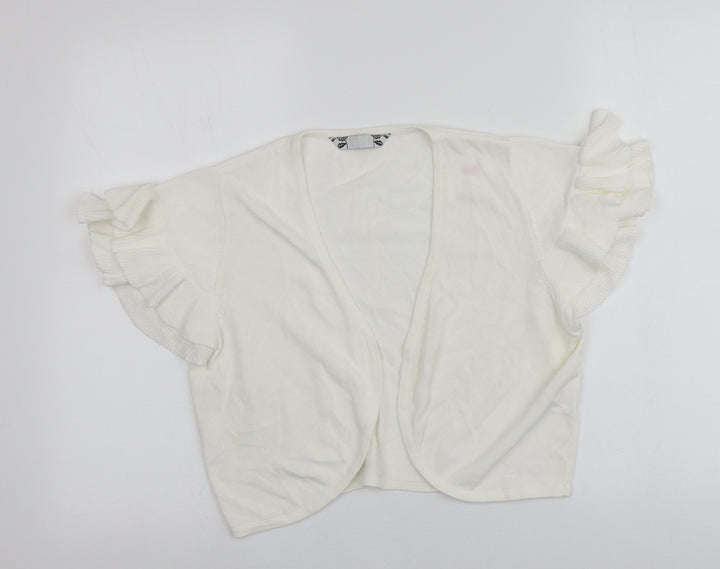 Joanna Hope Womens Ivory V-Neck Viscose Cardigan Jumper Size 14