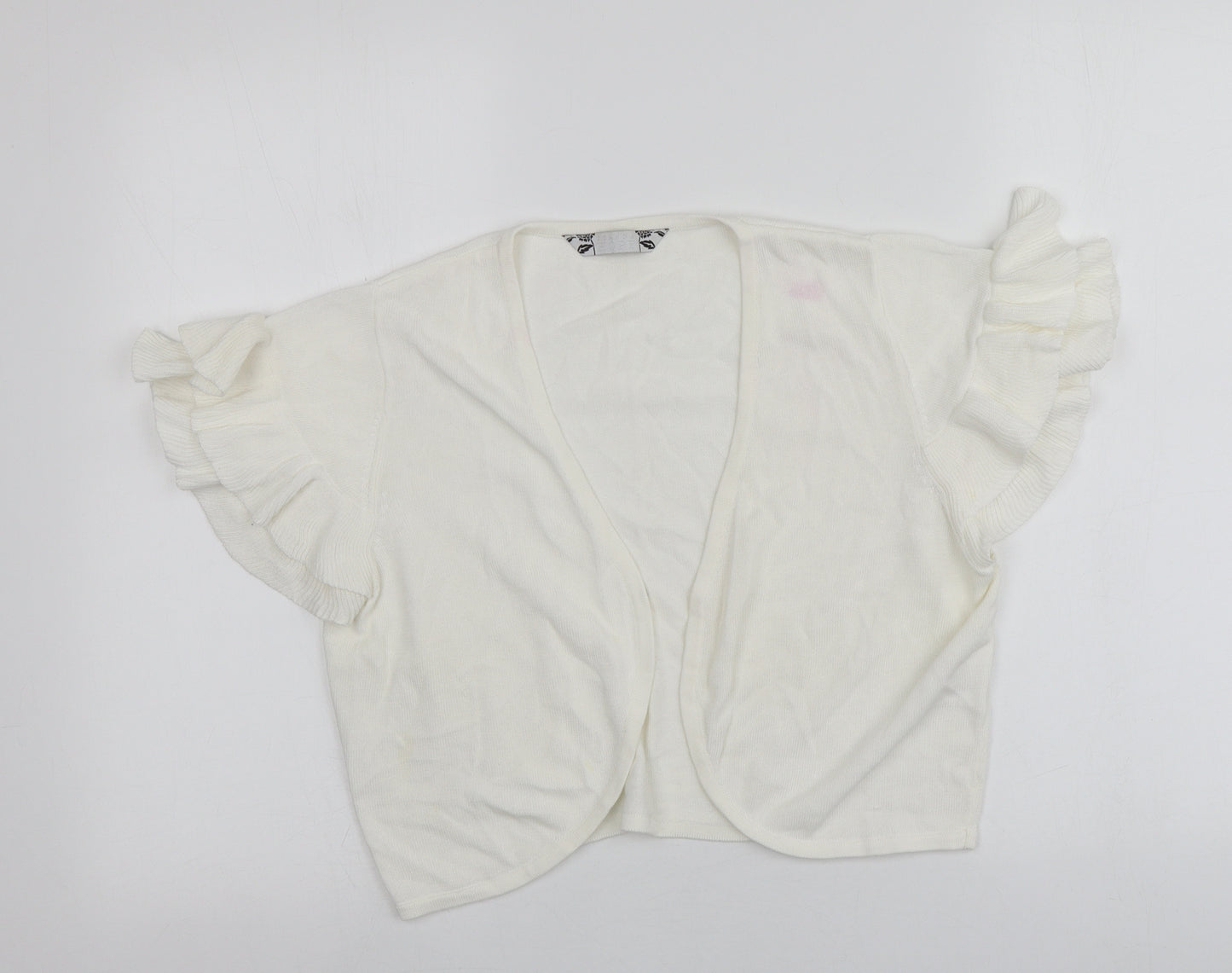 Joanna Hope Womens Ivory V-Neck  Viscose Cardigan Jumper Size 14