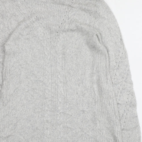 White House Black Market Womens Grey Roll Neck  Nylon Pullover Jumper Size S