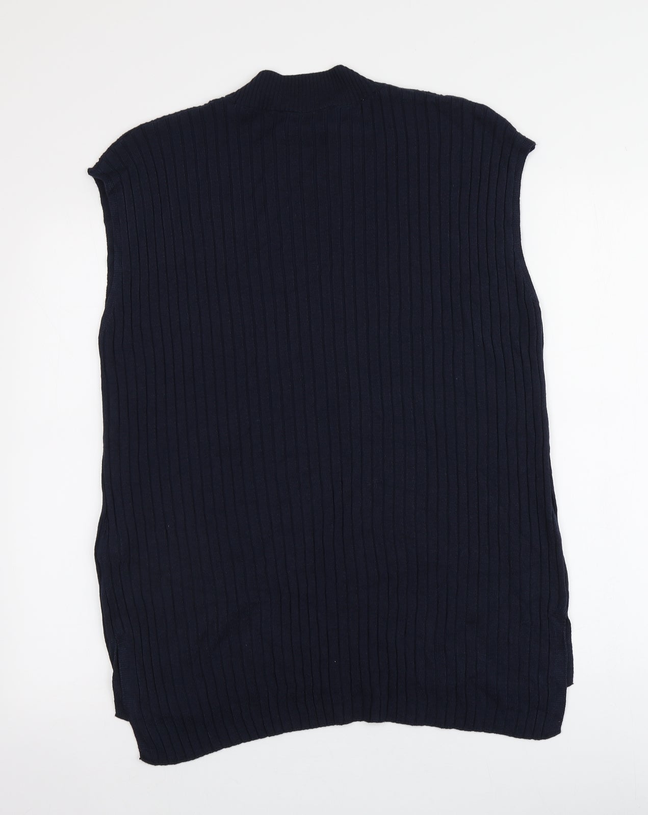M&S Womens Blue Boat Neck  Viscose Vest Jumper Size L