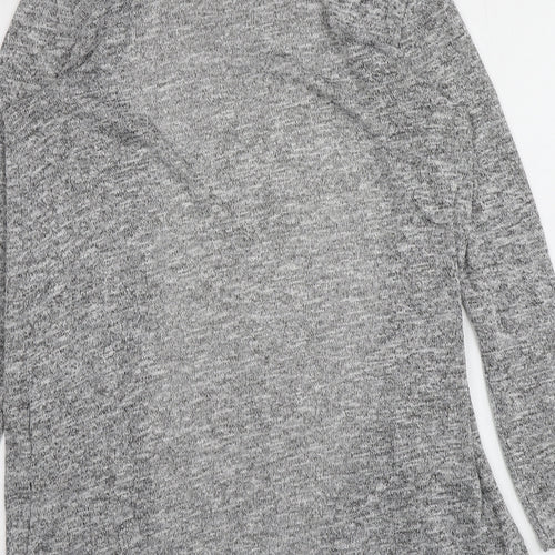 H&M Womens Grey V-Neck  Polyester Cardigan Jumper Size S