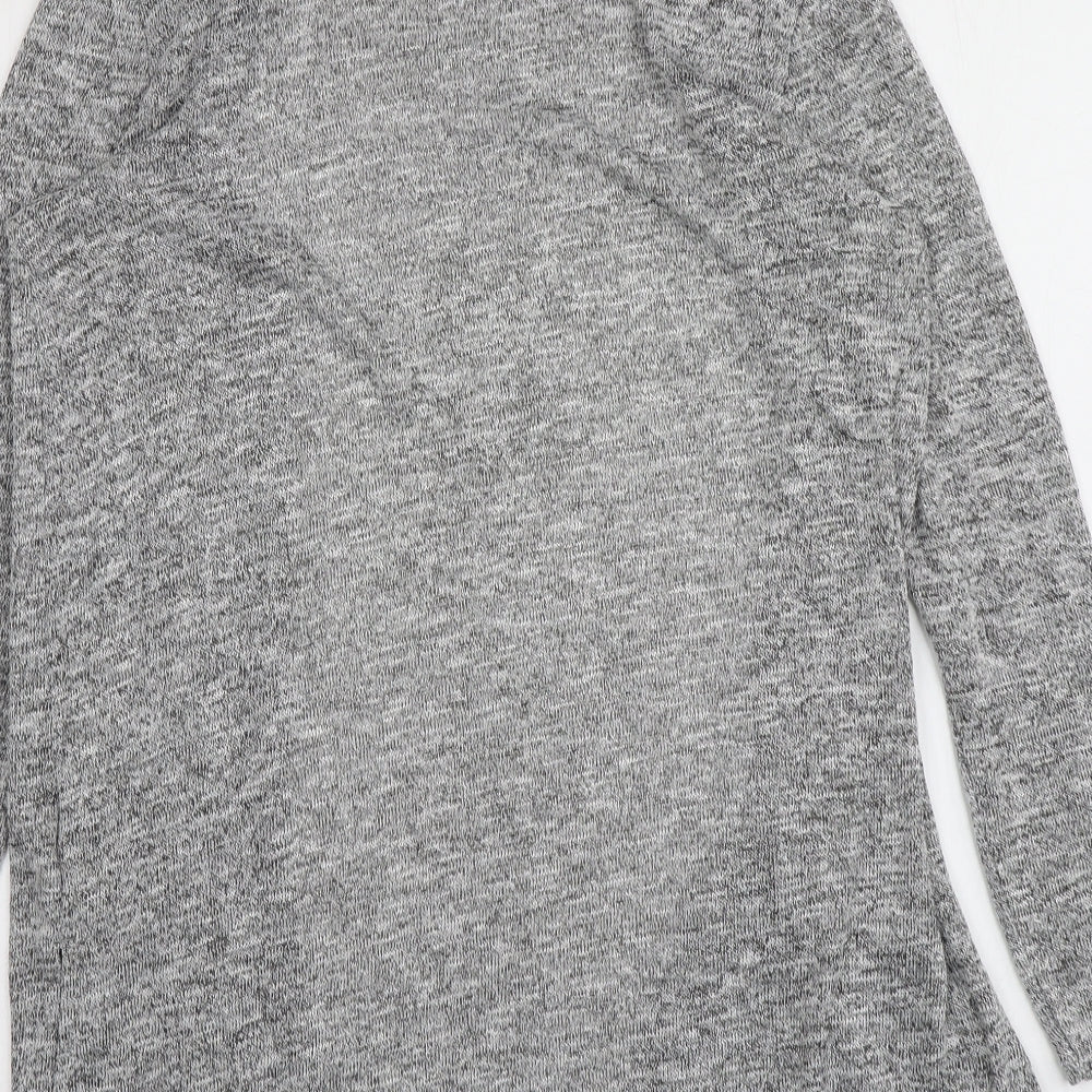 H&M Womens Grey V-Neck  Polyester Cardigan Jumper Size S