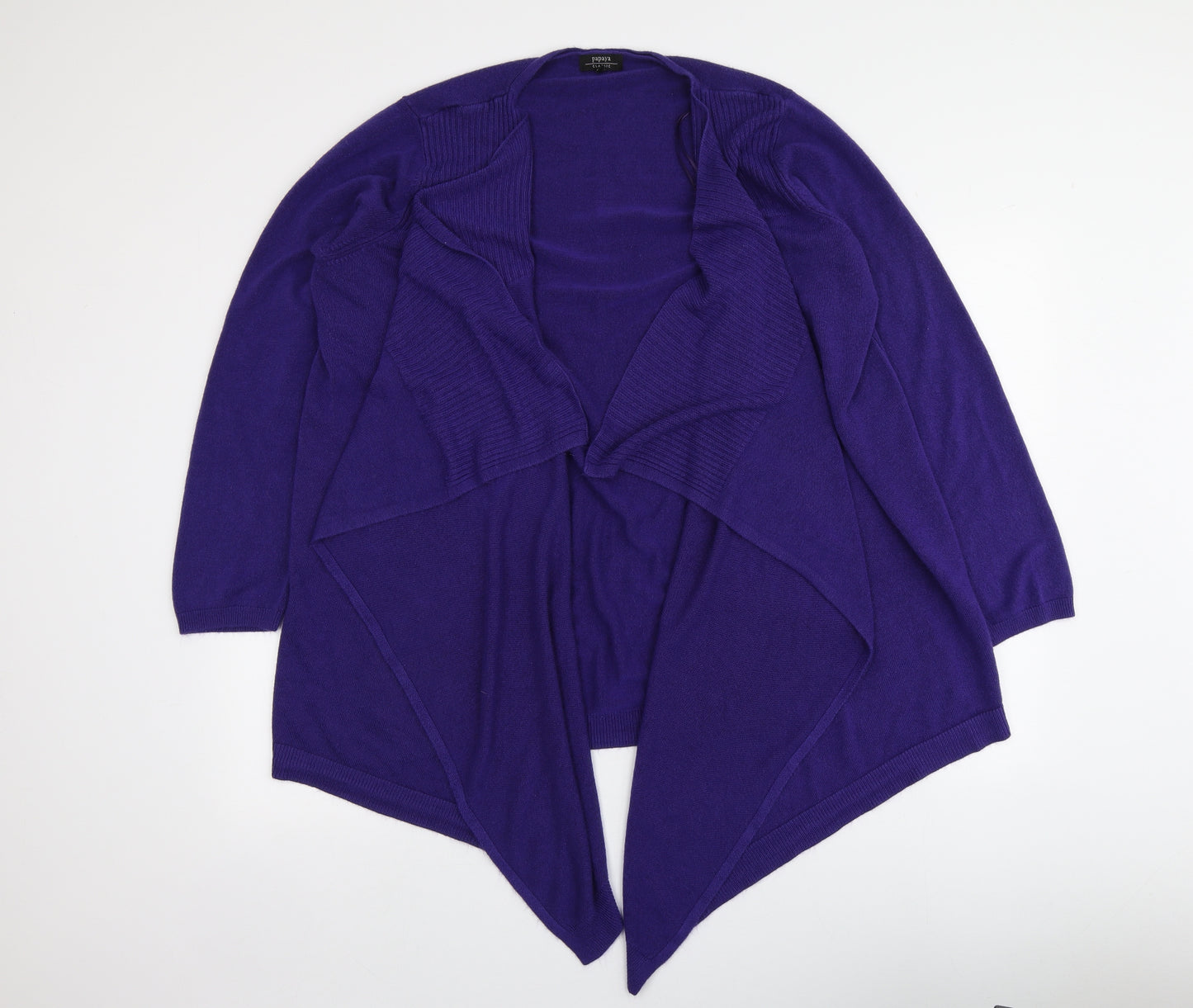 Papaya Womens Purple V-Neck  Acrylic Cardigan Jumper Size 20
