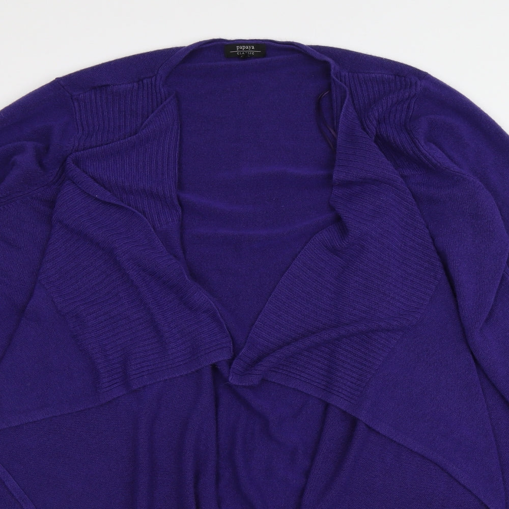 Papaya Womens Purple V-Neck  Acrylic Cardigan Jumper Size 20