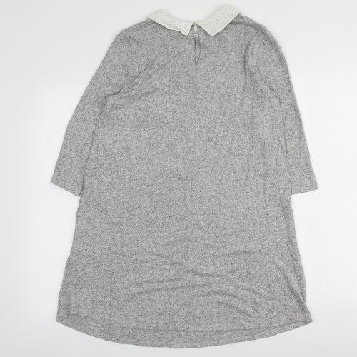 TU Womens Grey  Viscose Jumper Dress  Size 8  Round Neck