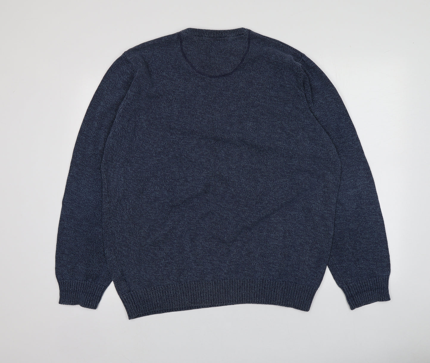 Atlantic Mens Blue Round Neck  Cotton Pullover Jumper Size XL