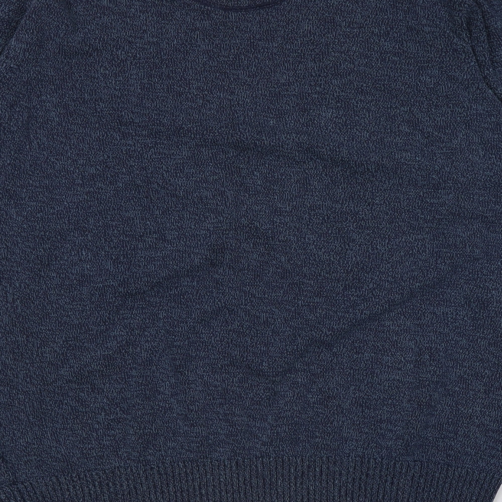 Atlantic Mens Blue Round Neck  Cotton Pullover Jumper Size XL