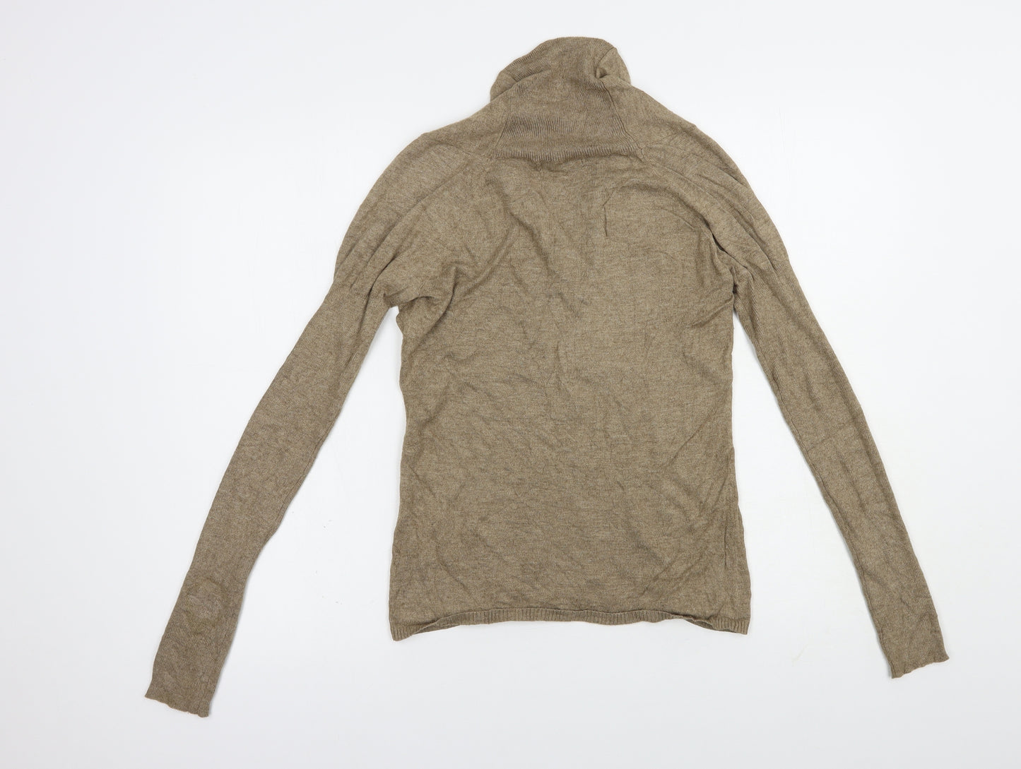Pattyboutik Womens Beige V-Neck  Viscose Pullover Jumper Size M