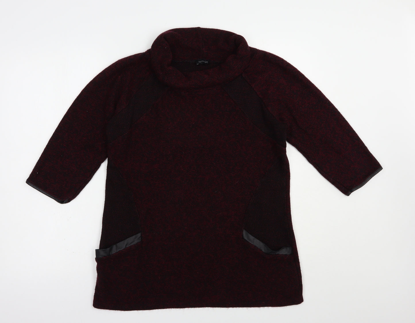 Luca Vanucci Womens Purple Roll Neck  Acrylic Pullover Jumper Size M