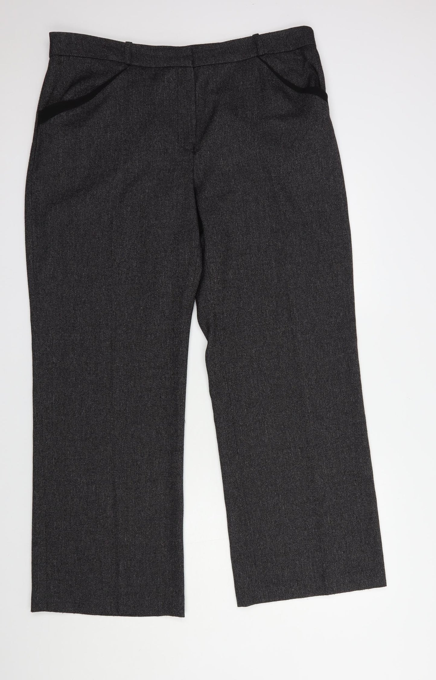 NEXT Womens Grey  Polyester Dress Pants Trousers Size 18 L32 in Regular Hook & Eye