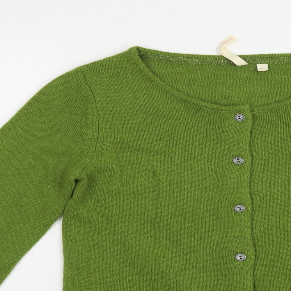 White Stuff Womens Green Boat Neck  Wool Cardigan Jumper Size 8