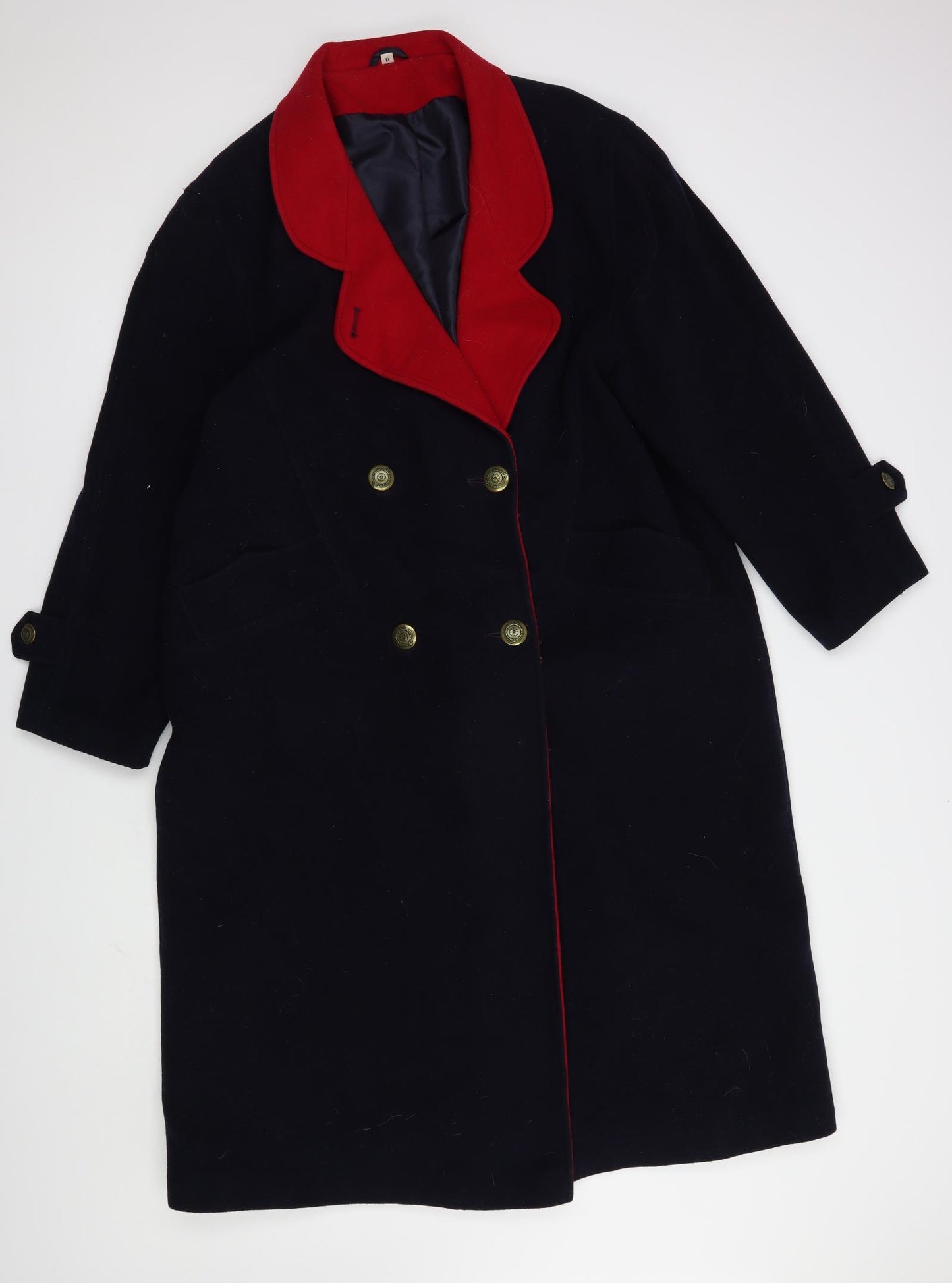 House of Fraser Womens Blue   Overcoat Coat Size 18  Button