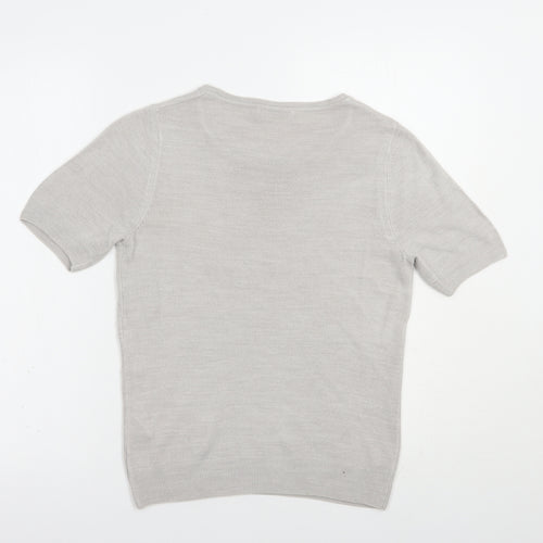 Marks and Spencer Womens Grey Scoop Neck  Acrylic Pullover Jumper Size 8