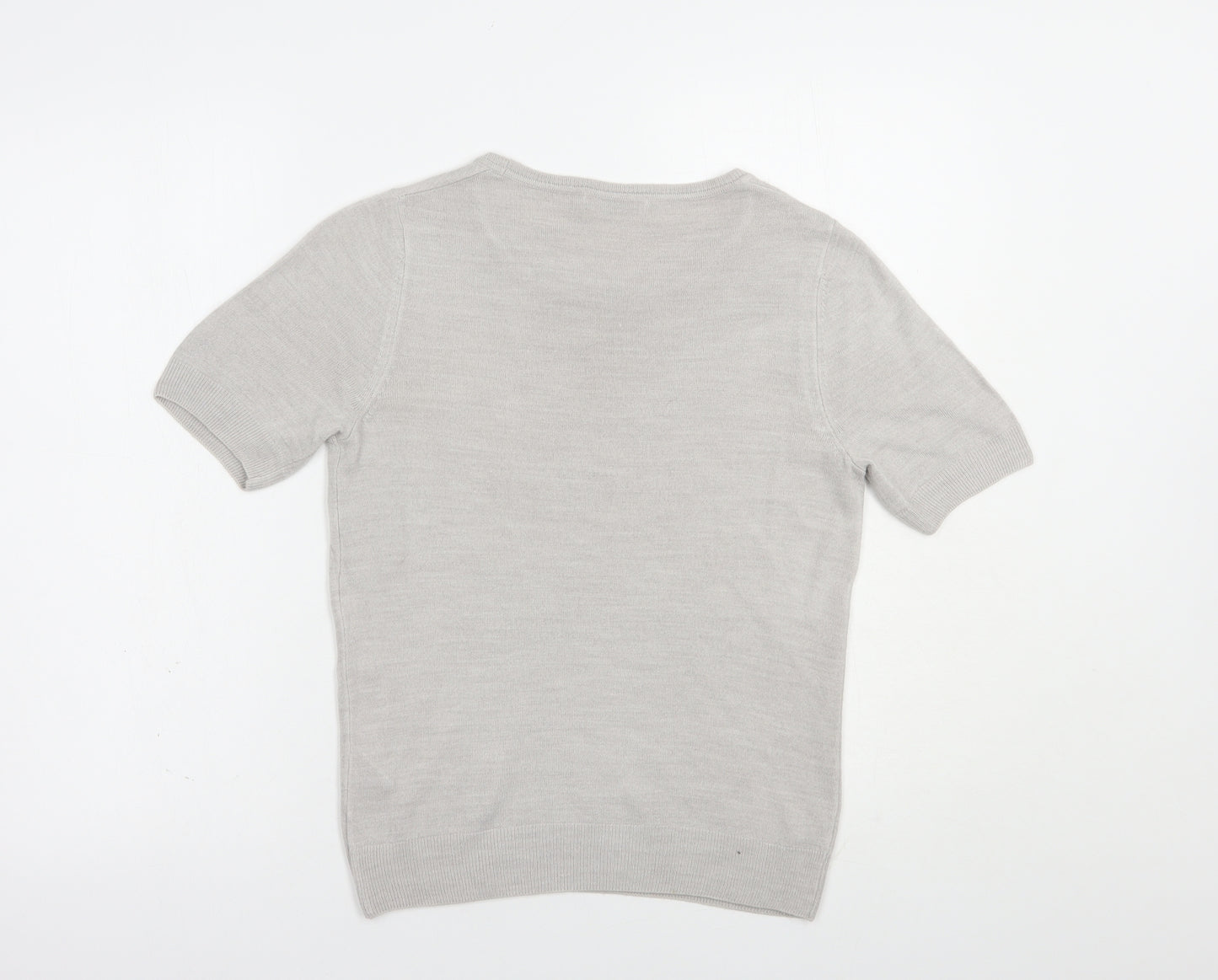 Marks and Spencer Womens Grey Scoop Neck  Acrylic Pullover Jumper Size 8