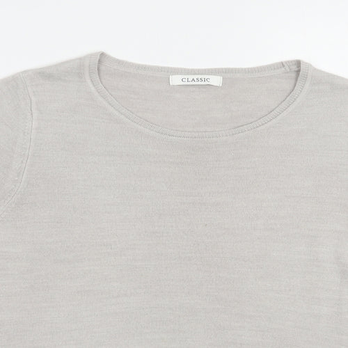 Marks and Spencer Womens Grey Scoop Neck  Acrylic Pullover Jumper Size 8