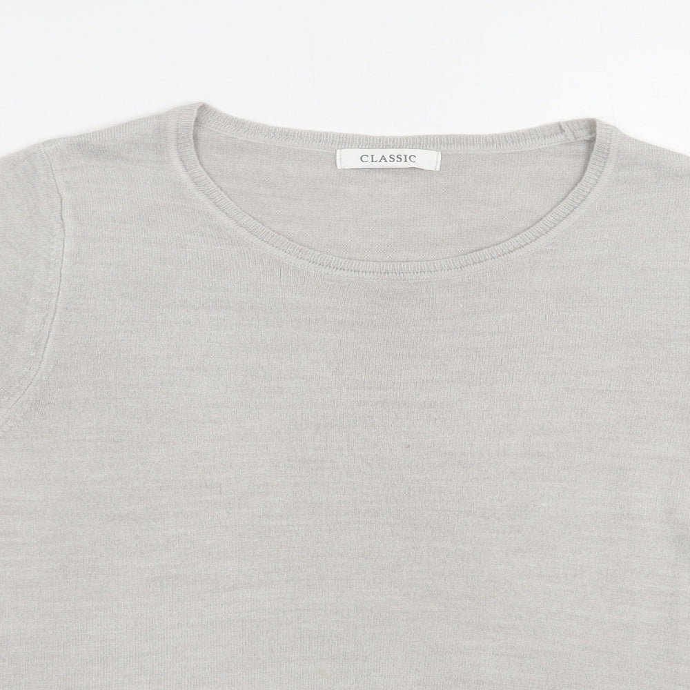Marks and Spencer Womens Grey Scoop Neck  Acrylic Pullover Jumper Size 8